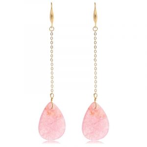 Oorringen | sparkling glass long (pink)