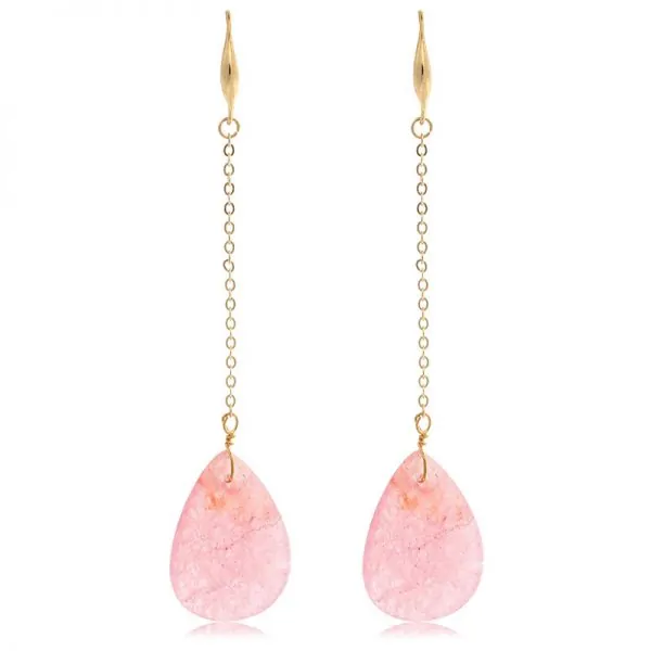 Oorringen | sparkling glass long (pink)