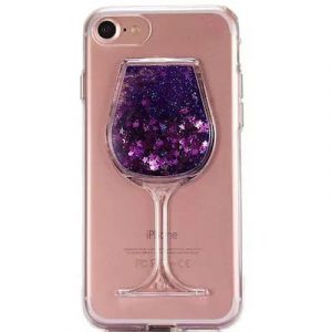 iPhone hoesje | glitter glas (paars)