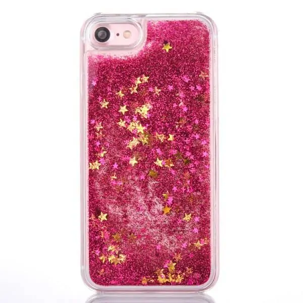 iPhone hoesje roze glitters